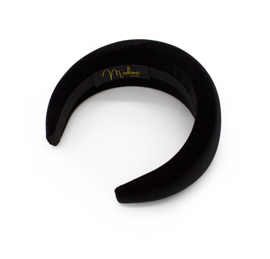 Cerchietto di velluto di seta maxi nero